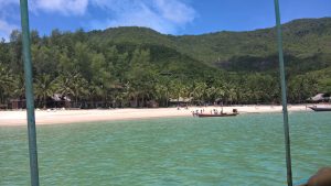 Looking back on Bottle Beach as we leave